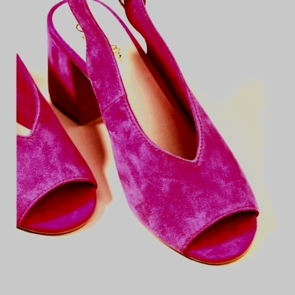 Seychelles EUC Slingback Chunky Heels 8.5 Purple Magenta - Picture 2 of 16